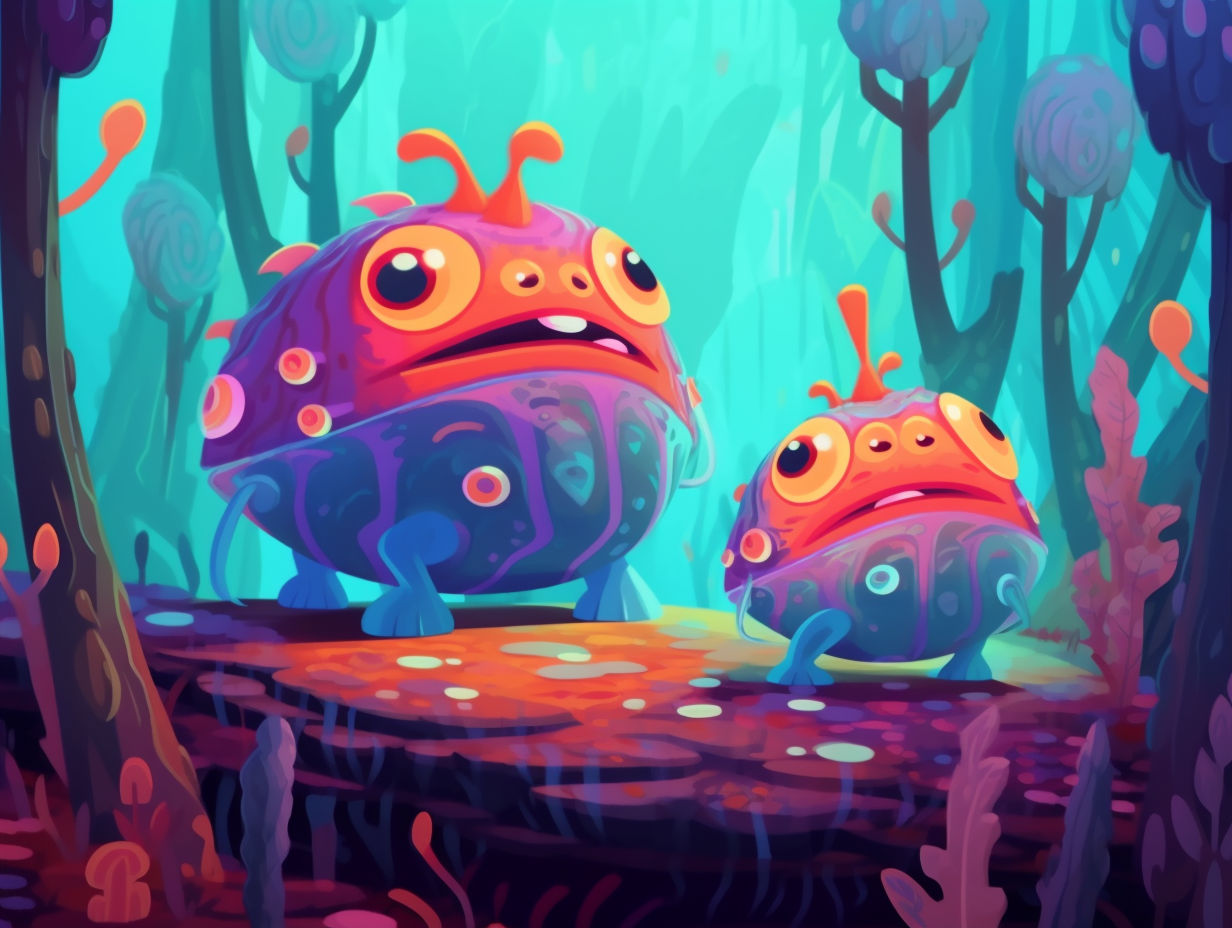 illustration of pacman-frogs