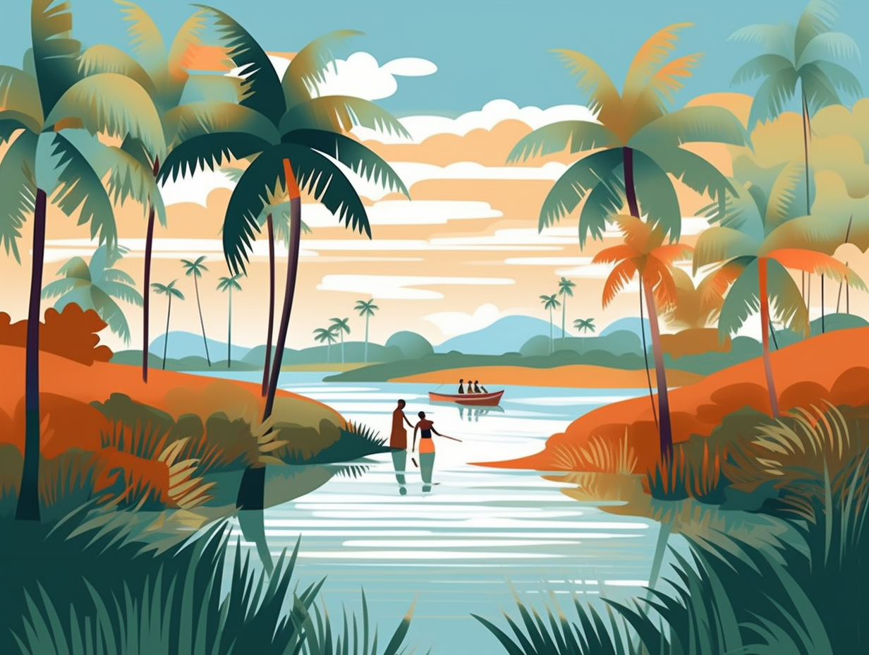 illustration of palm-trees