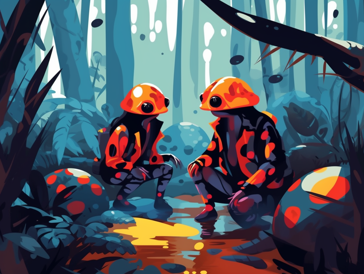 illustration of poison-dart-frogs