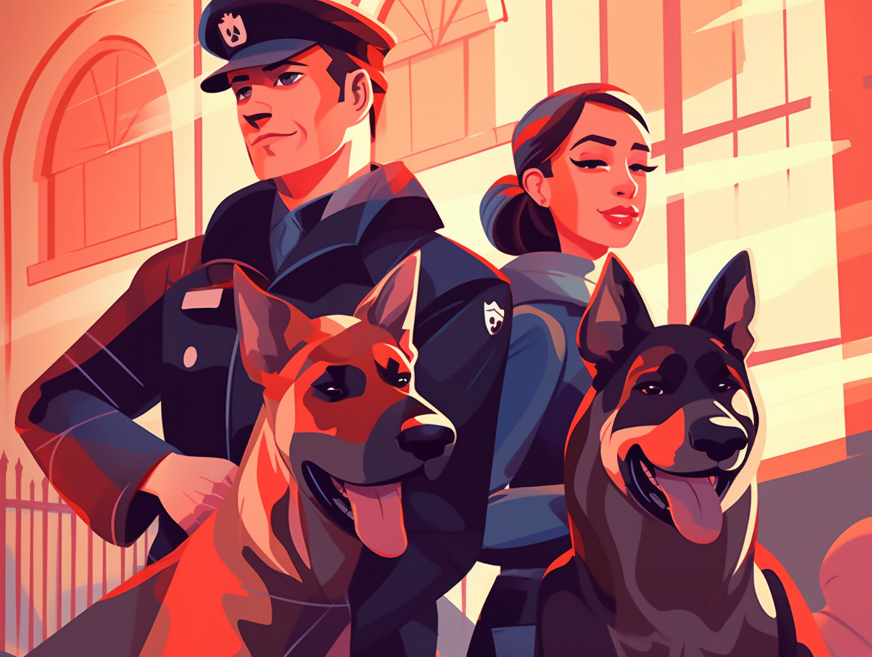 illustration of police-dogs