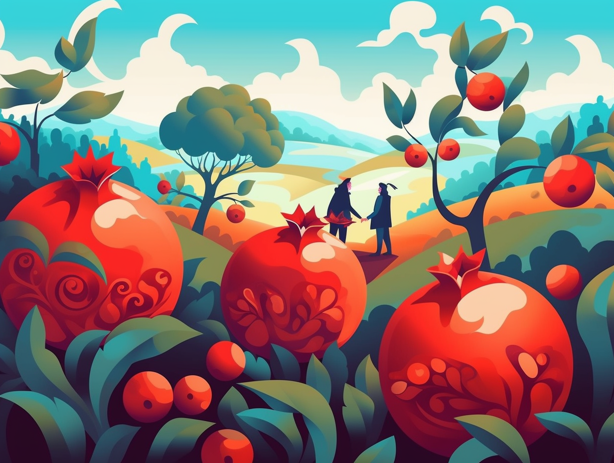 illustration of pomegranates