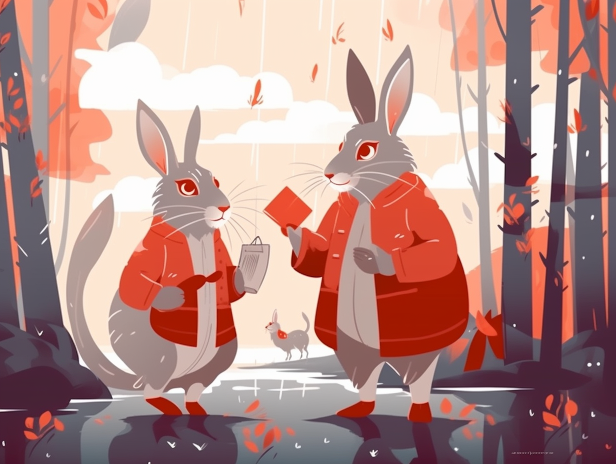 illustration of rabbits