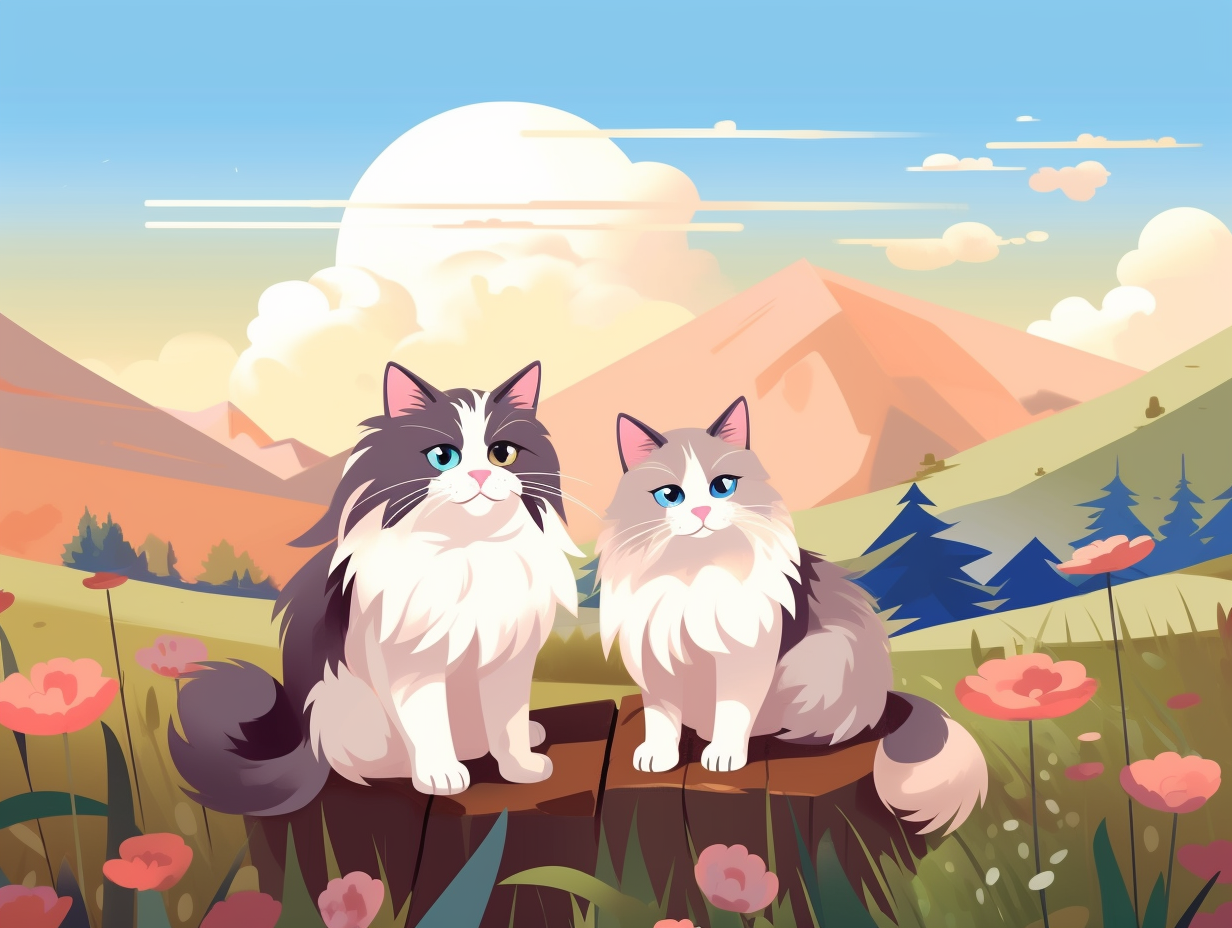 illustration of ragdoll-cats
