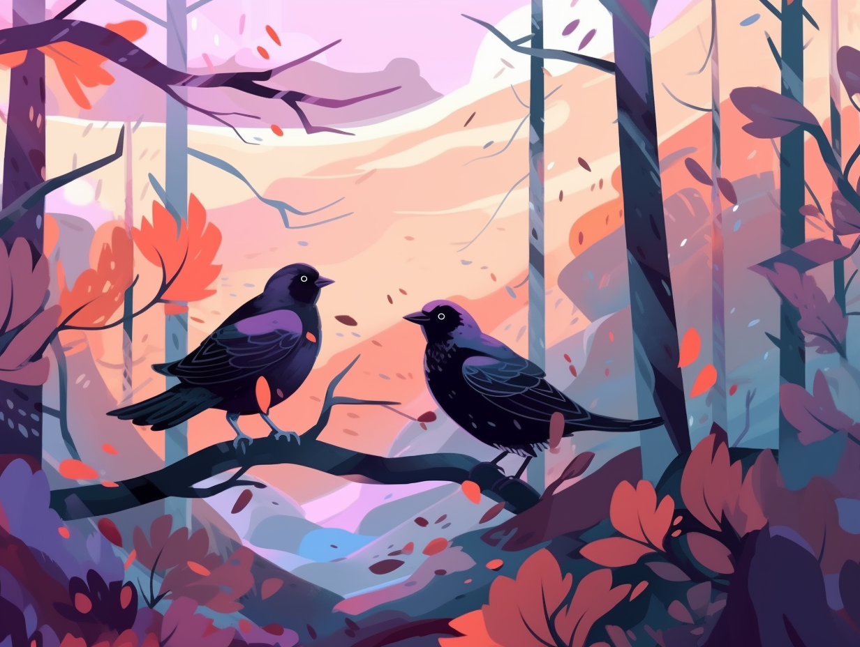 illustration of ravens