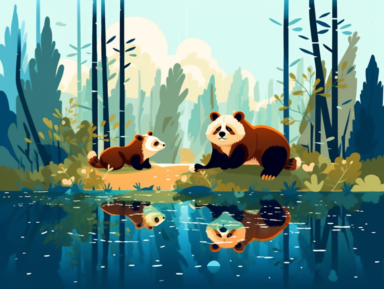 illustration of red-pandas