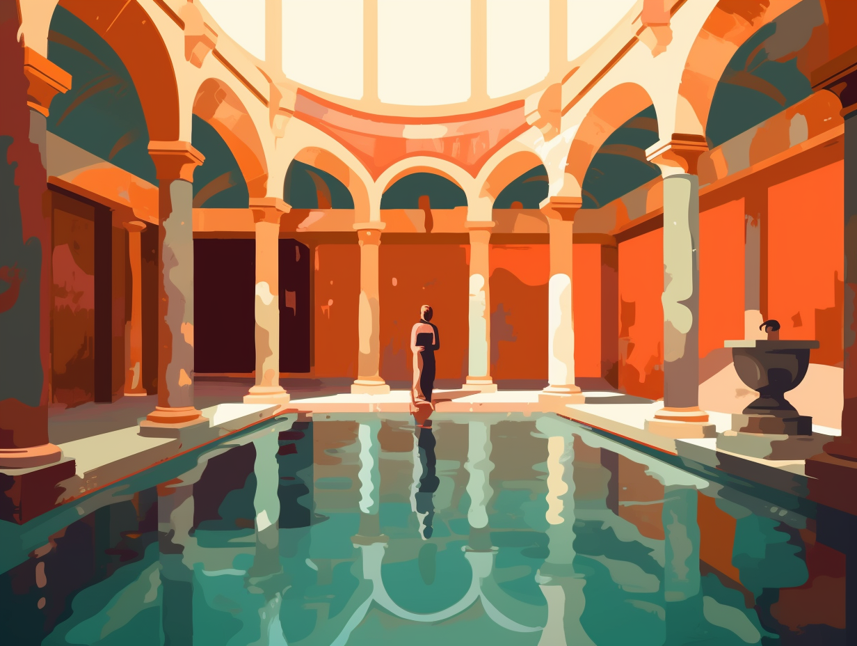 illustration of roman-baths