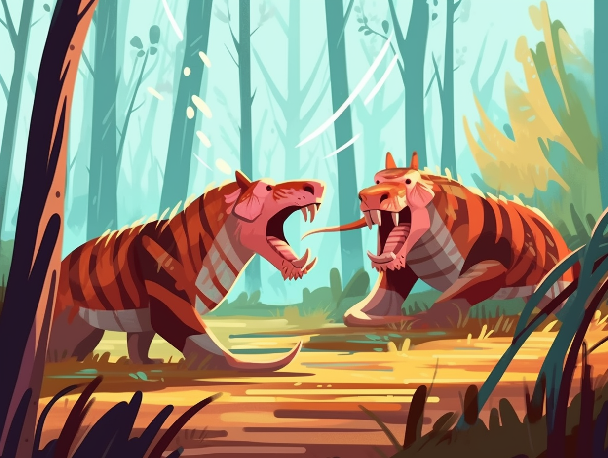 illustration of saber-tooth-tigers