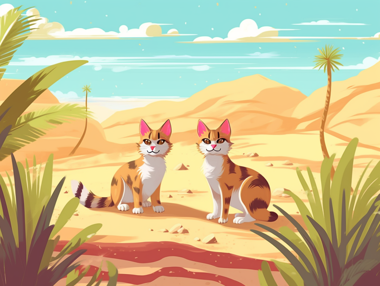 illustration of sand-cats