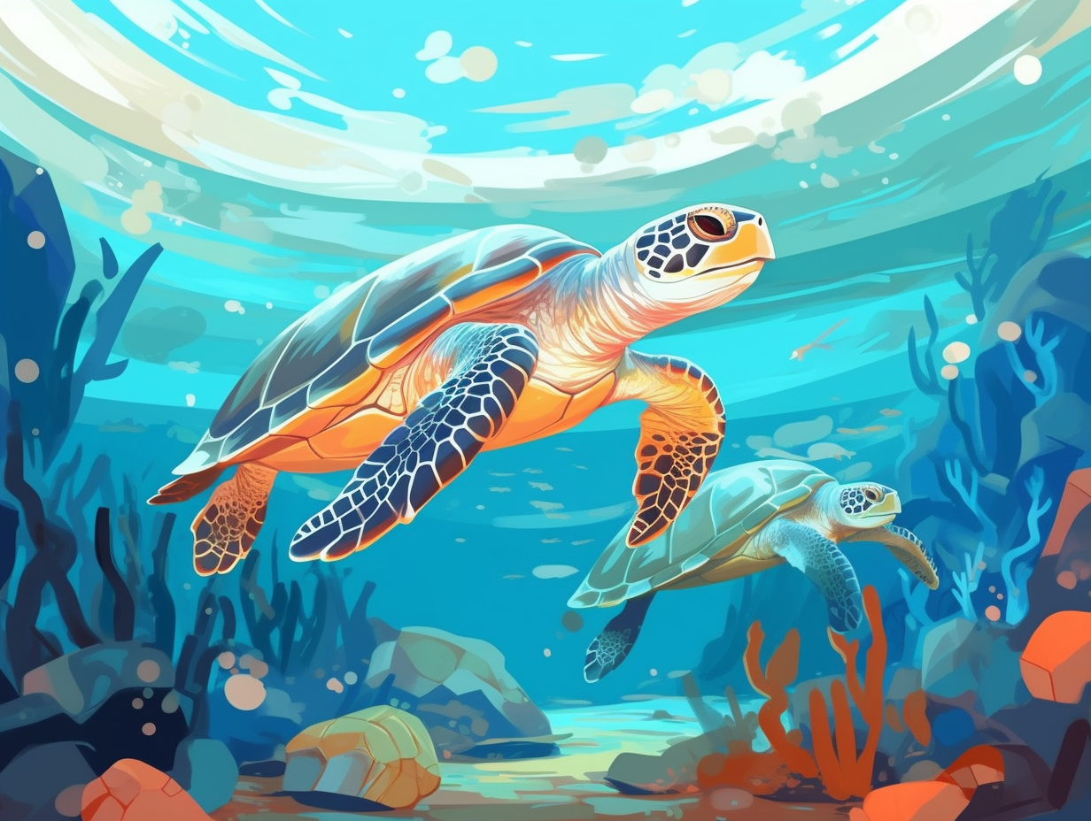 illustration of sea-turtles