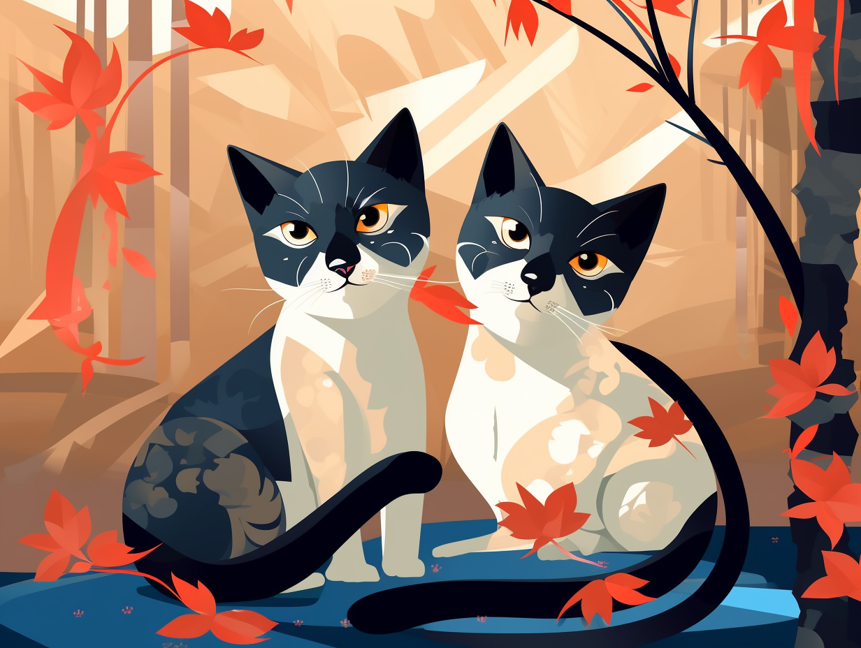 illustration of siamese-cats