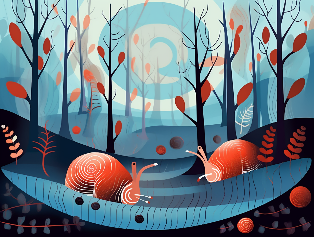 illustration of snails