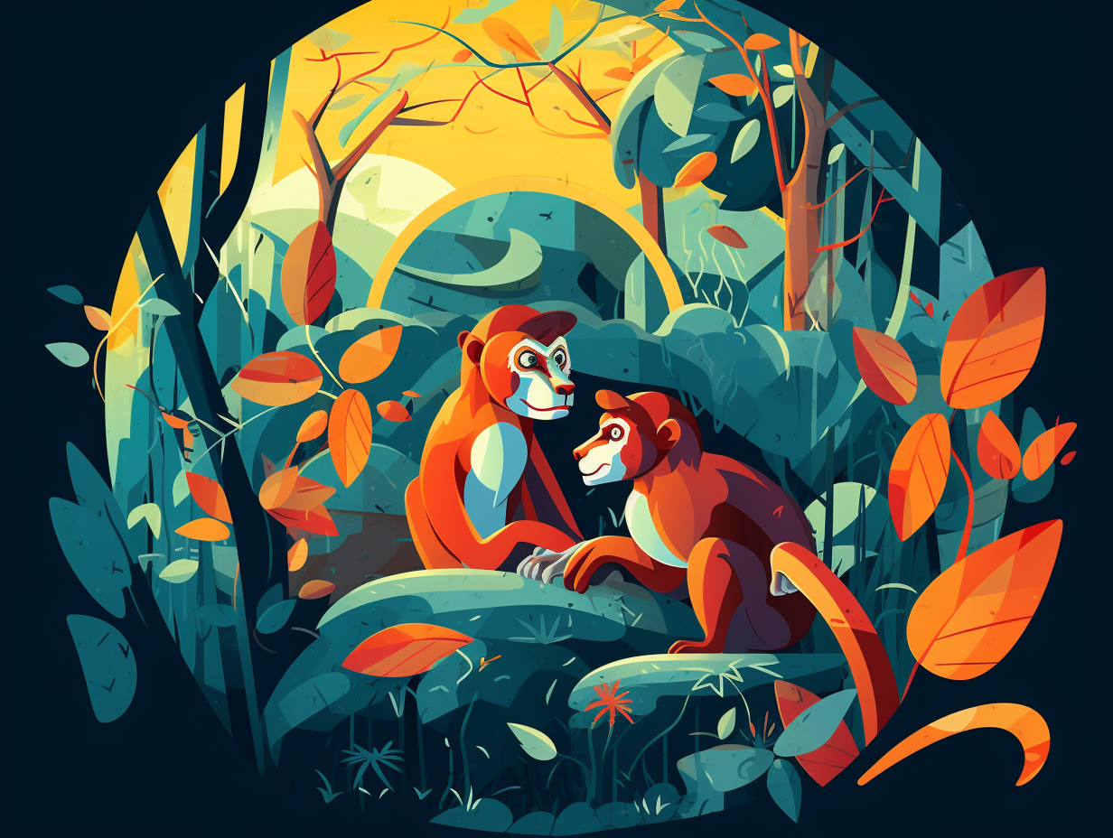 illustration of squirrel-monkeys