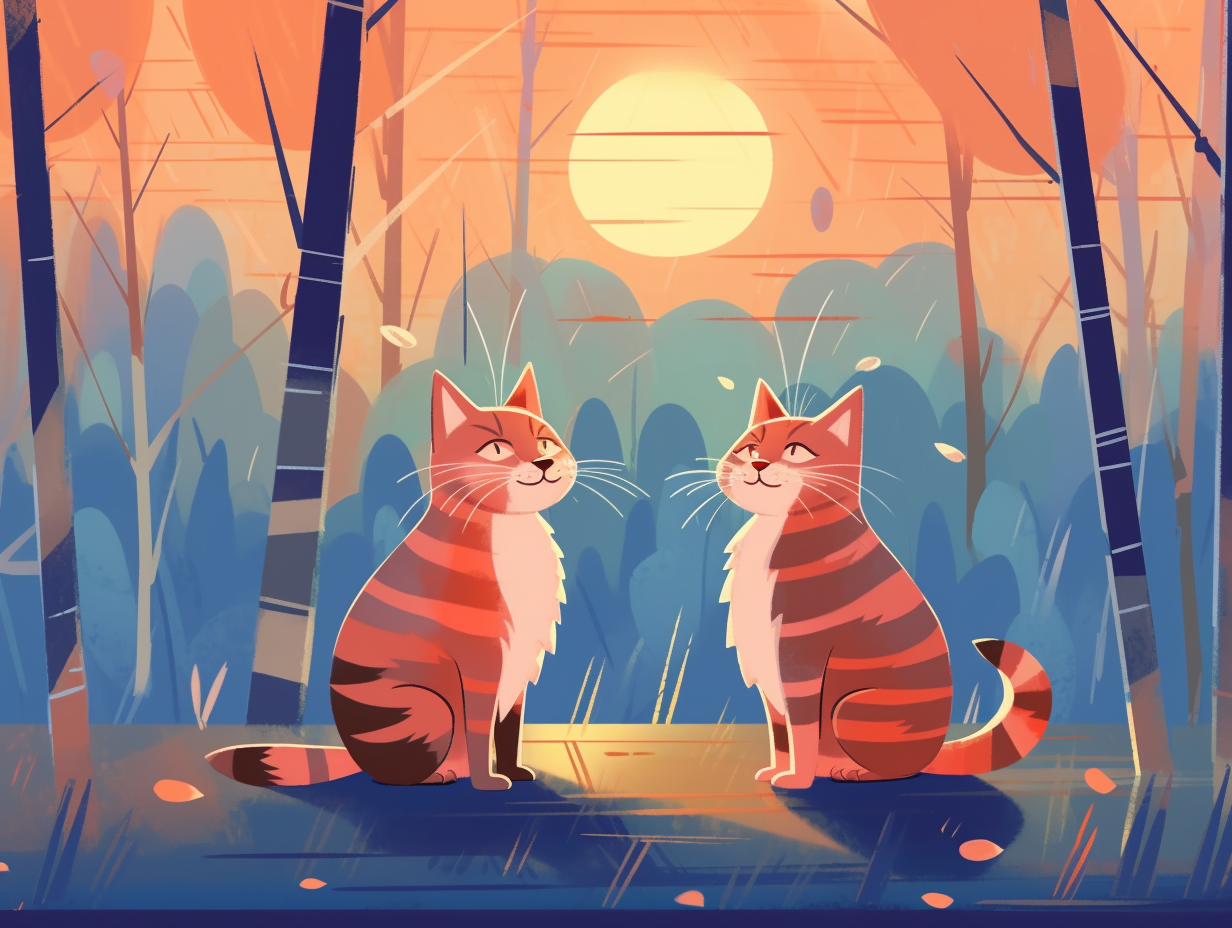 illustration of tabby-cats