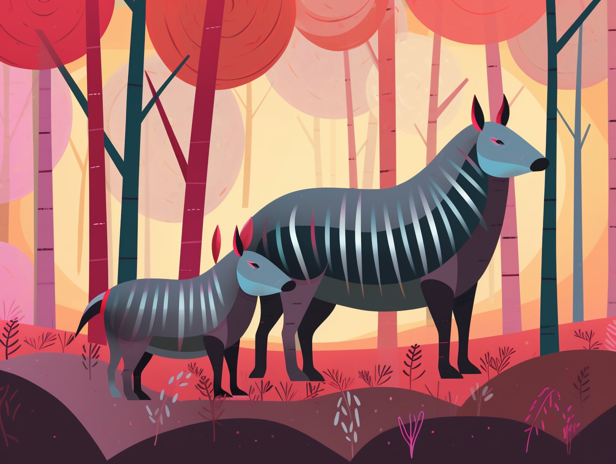 illustration of tapirs