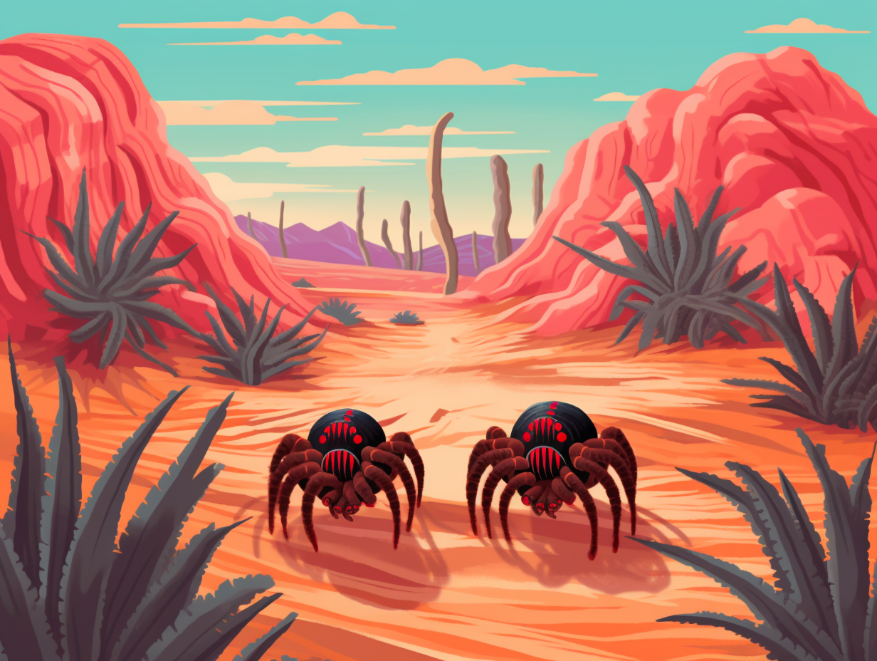 illustration of tarantulas