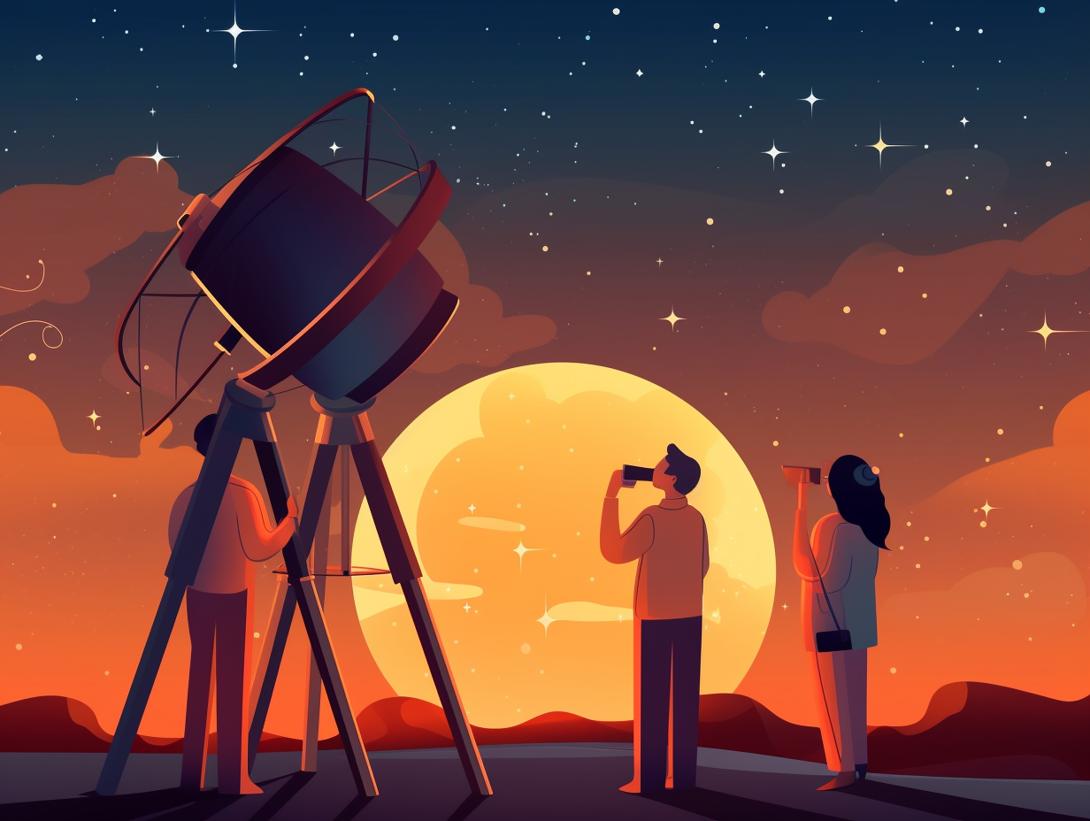 illustration of telescopes