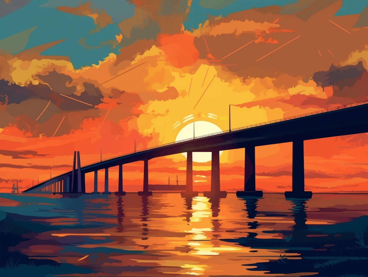 illustration of the-sunshine-skyway-bridge
