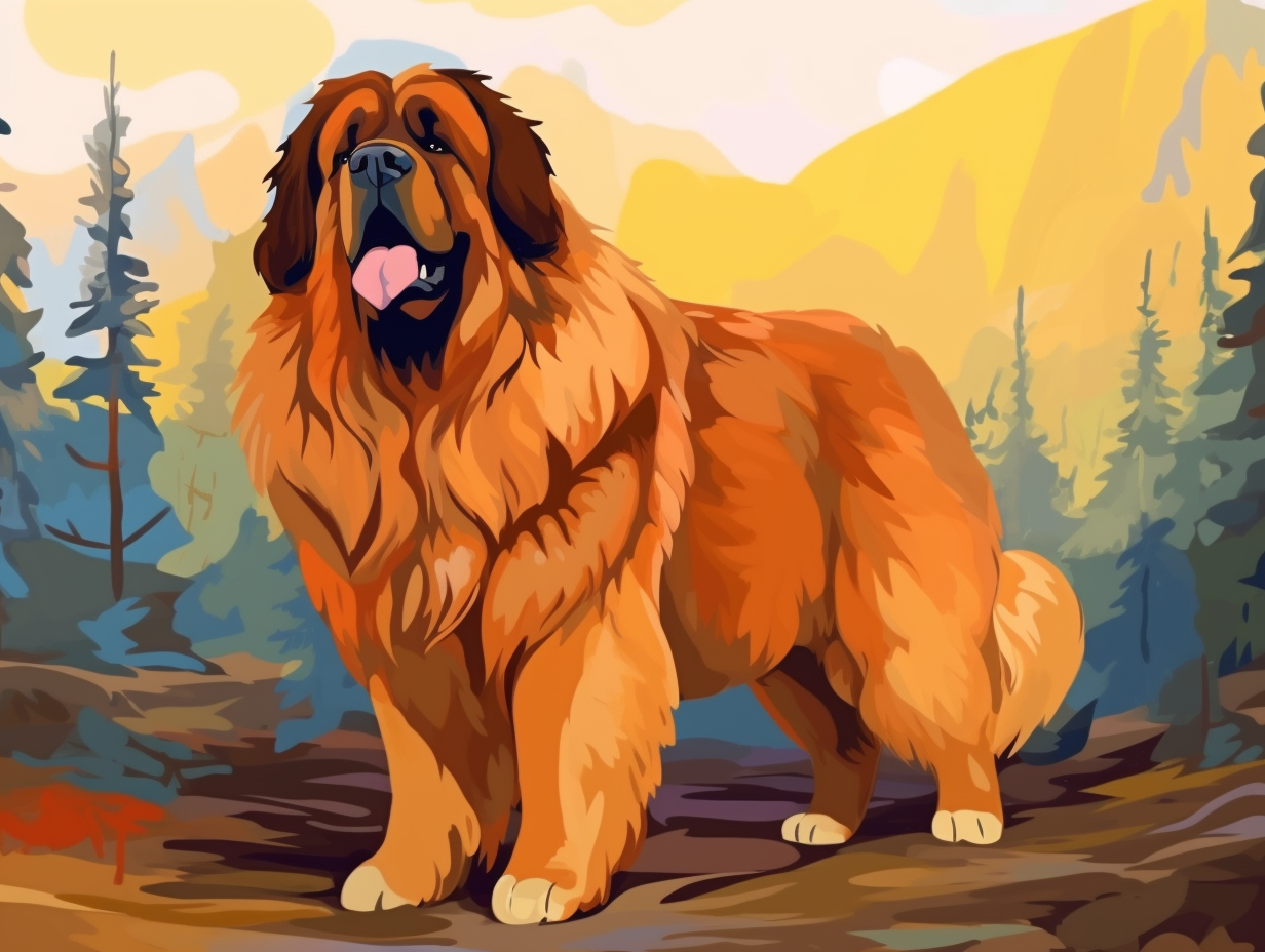 illustration of tibetan-mastiff