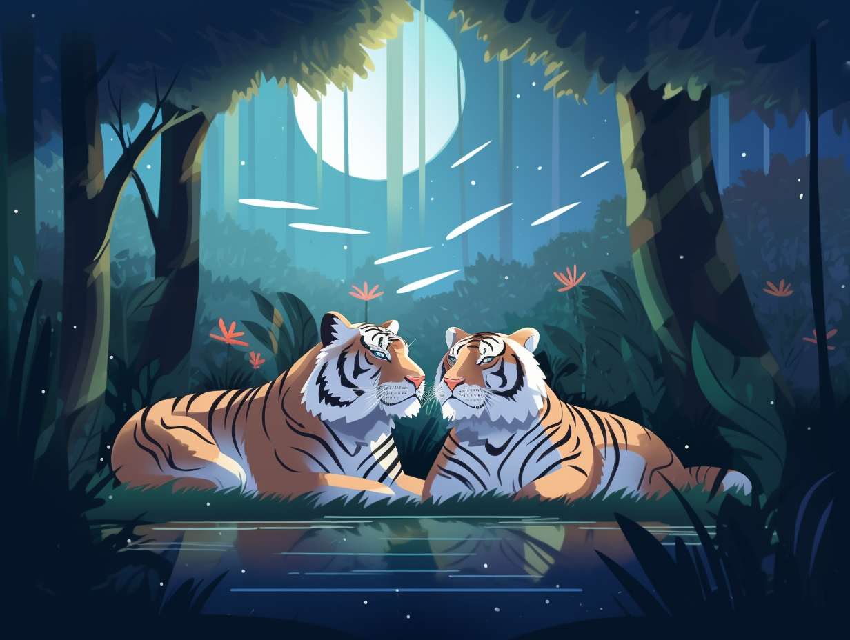 illustration of tigers