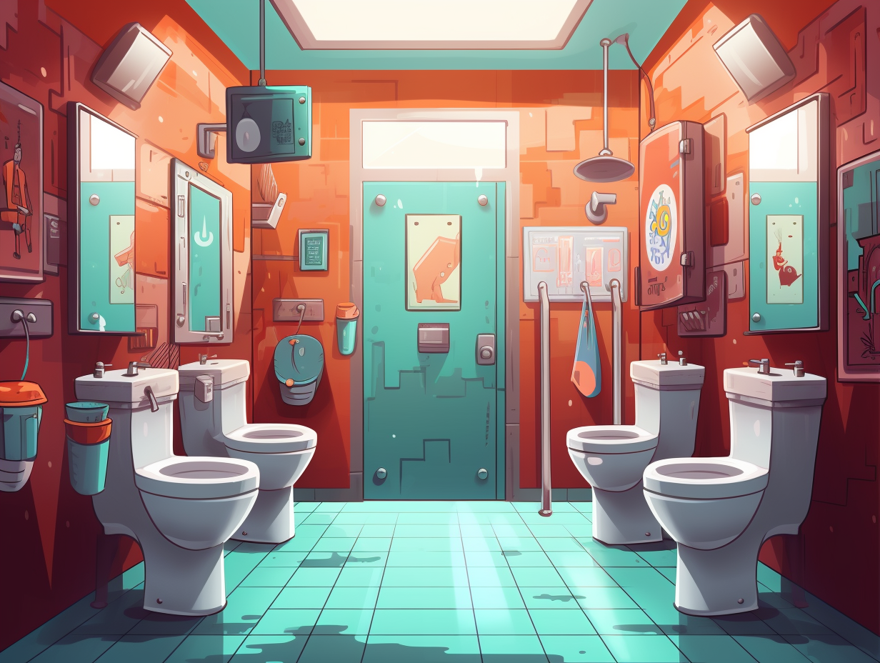illustration of toilets