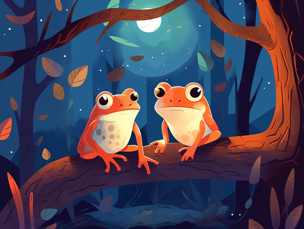 illustration of tree-frogs