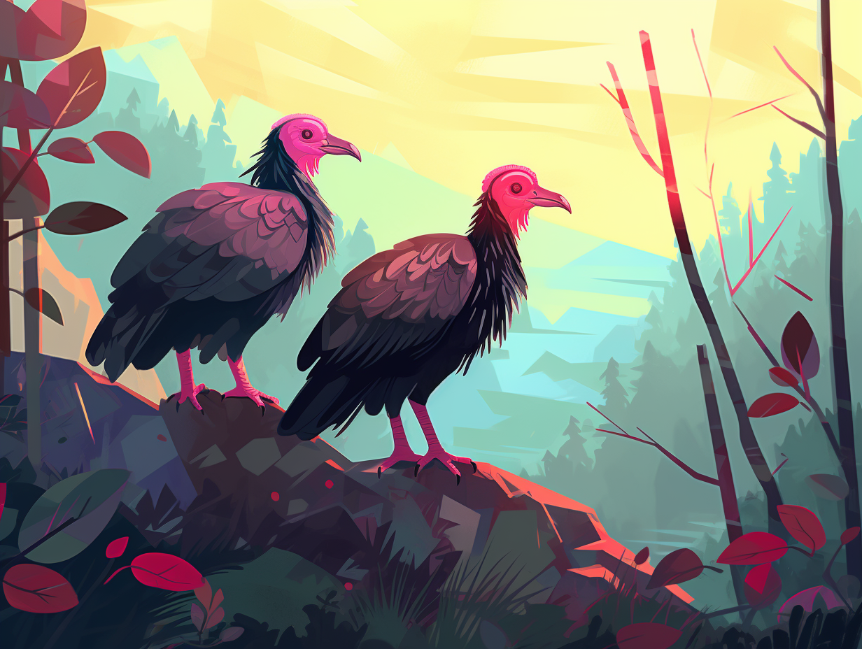 illustration of turkey-vultures