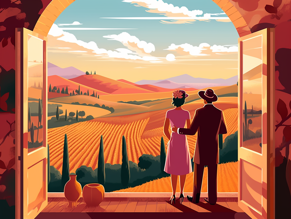 illustration of tuscany