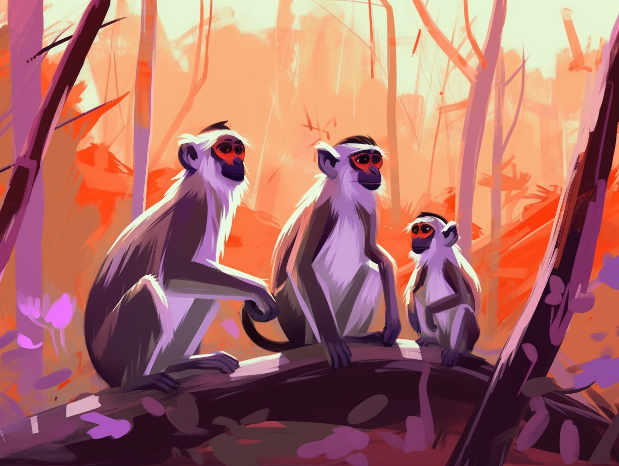 illustration of vervet-monkeys