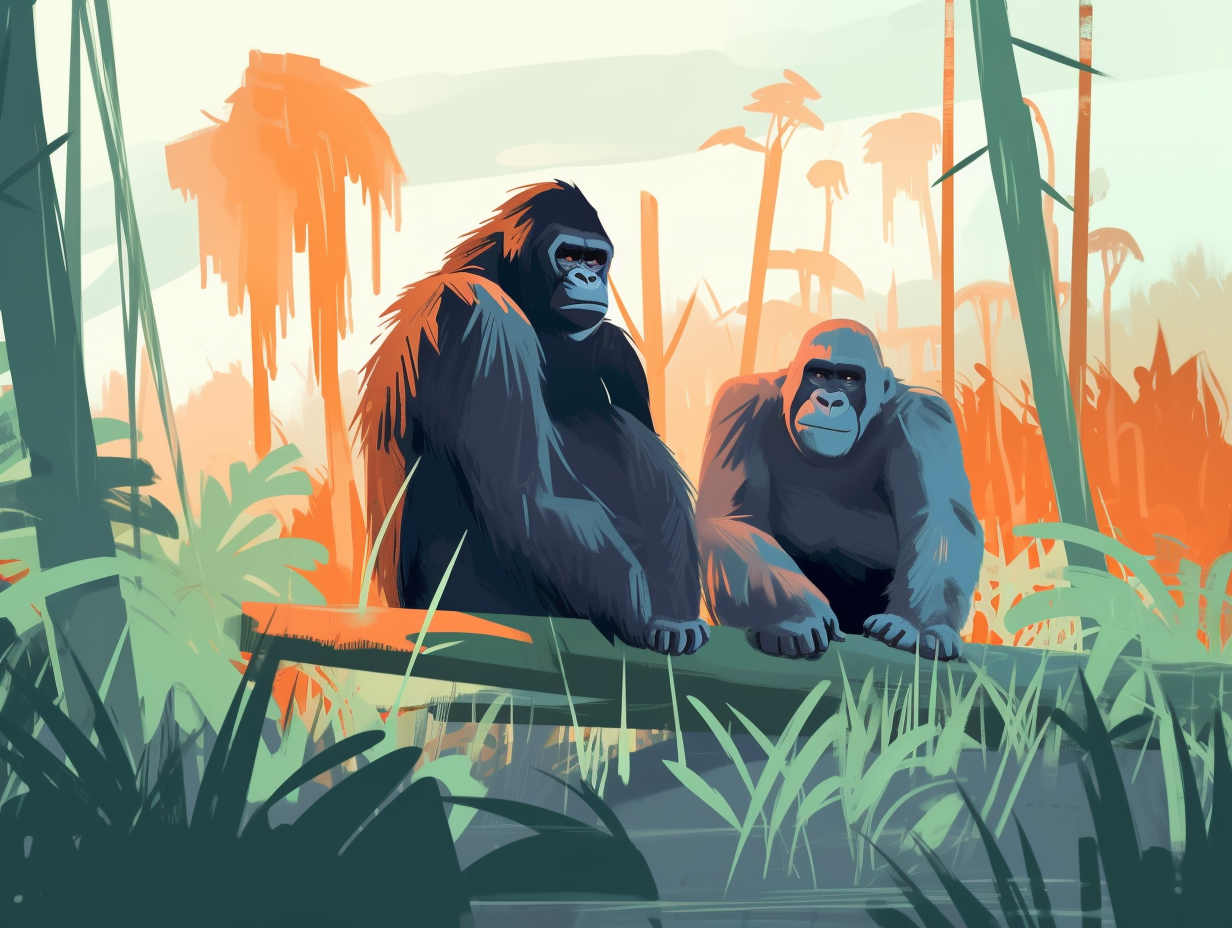 illustration of western-lowland-gorillas