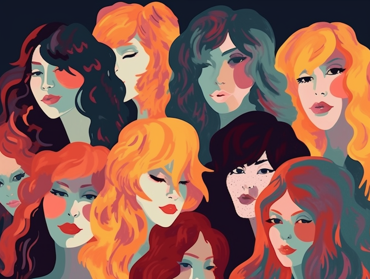 illustration of wigs