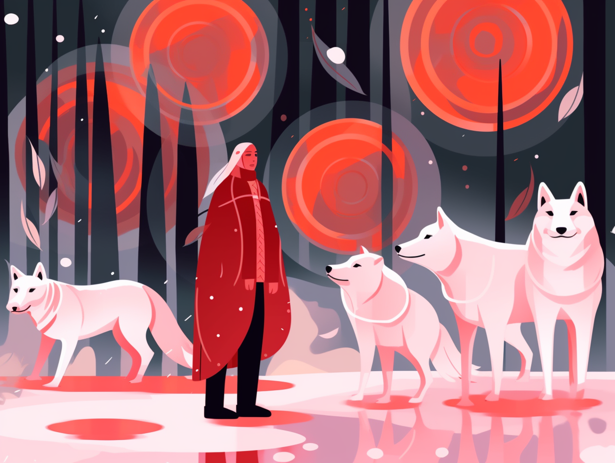 illustration of wolves