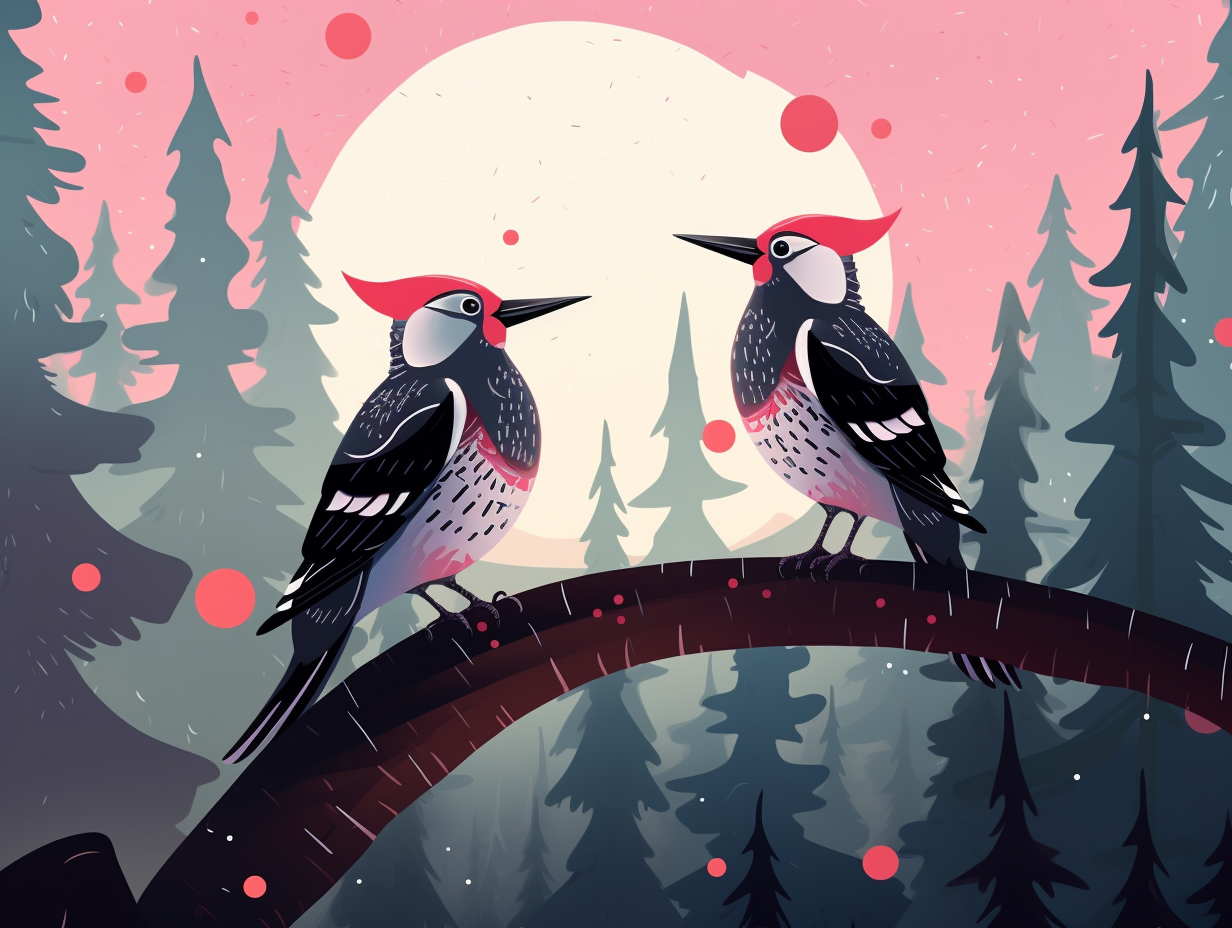 illustration of woodpeckers