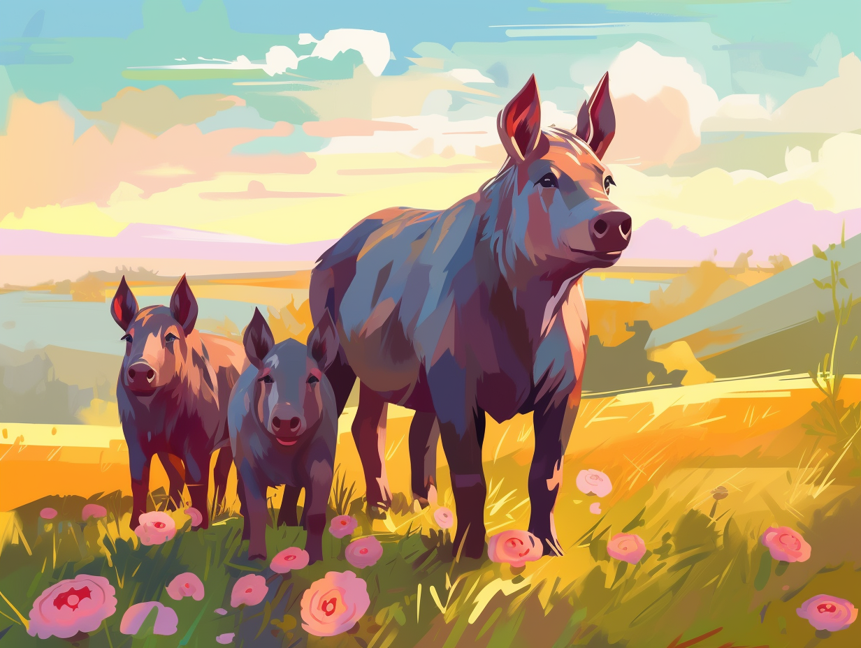 illustration of yorkshire-pigs